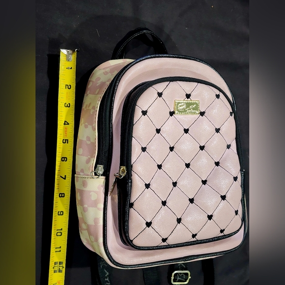 BETSEY JOHNSON | "Luv Betsey" Quilted Backpack | Pink & Black - Picture 8 of 13